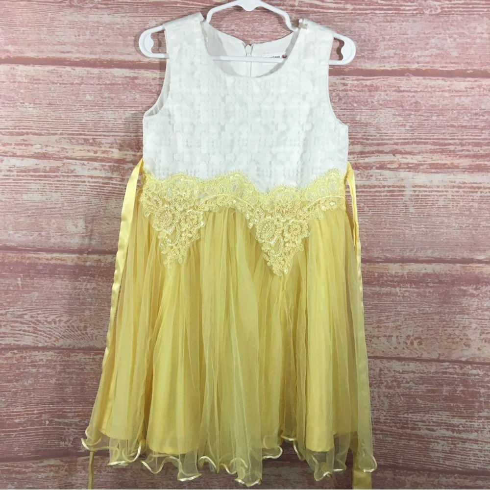 Beautees Yellow and white dress